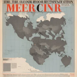 Magazine cover in Mercator projection