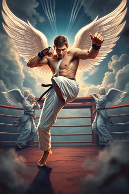 Kick boxer heAven with judo angels and gate