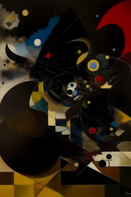 A blackish brown demented dimension painted by Wassily Kandinsky