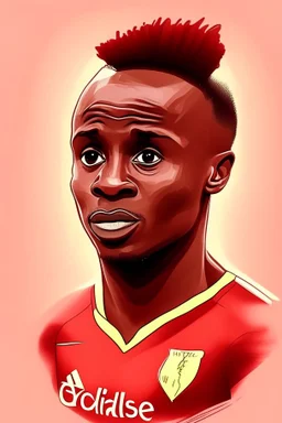 Sadio Mane Footballer cartoon 2d