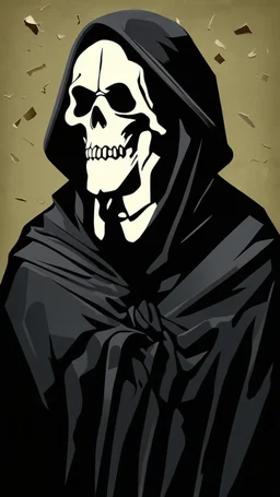 VECTORED, LAYERED, PAPER PIECES, CLEAN, RGB, GRIM REAPER ICON, MADE FROM HUNDREDS OF INDIVIDUDALLY CUT PIECES OF CARD STOCK GRADE PAPER