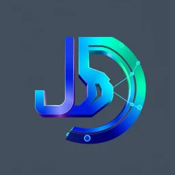 "Innovative, futuristic logo for 'JB AI Art' - blending abstract 'JB' monogram with advanced AI-inspired elements. Vibrant gradient colors (blue, green, metallic) convey computational power and the intersection of art/technology. Geometric shapes, interconnected lines, and 3D wireframe details suggest AI engineering prowess. Visually striking, memorable mark that communicates the studio's cutting-edge, AI-driven capabilities."