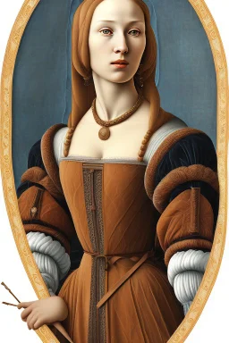 portrait of a renaissance woman full body botticelli style on a white background