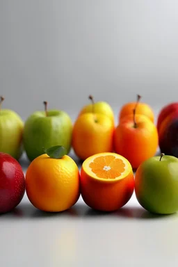 different fruits in a row