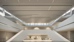 Museum ceiling, modern style, natural lighting