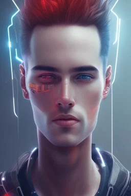 cyberpunk, head, men, portrai