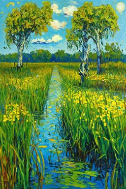 Drain the Swamp; post-impressionism in the style of Van Gogh