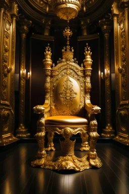 An empty throne with a golden crown hanging over the wedding