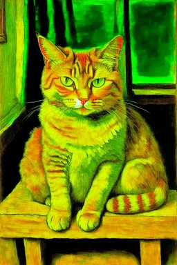 Portrait of a cat by Van Gogh