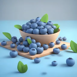 blueberry food backround. illustration 3d style. HD