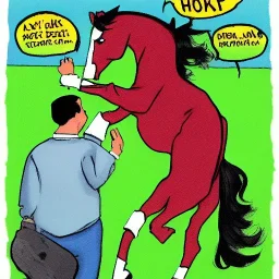 horse kick cartoon