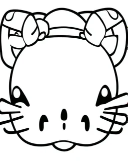 outline art for Hello Kitty Winking coloring page