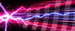 lightning and electricity streaming across composition left to right, behind is a bunch of stripes inspired by modern wrap graphics to convey speed