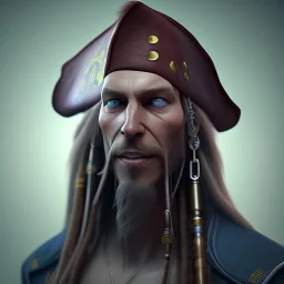 Portrait of Pirate,hyperultrarealistic, unreal engine 5, octane render, studio lighting