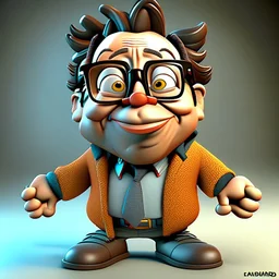 3d cartoon by Gustavo Petro full body