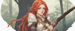 Teenaged Female Red haired kitsune paladin/bard