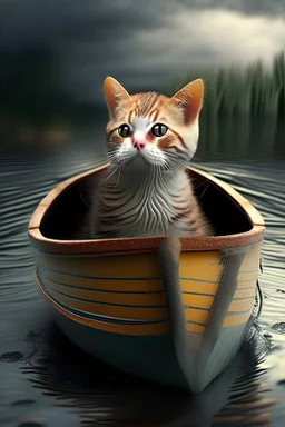 cat in boat