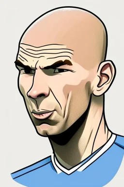 Zinedine Zidane French football player ,cartoon 2d