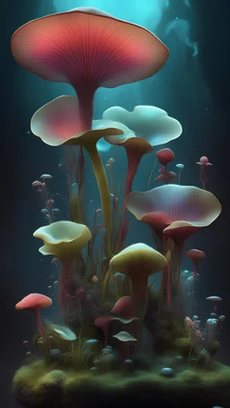"3D HR Complex Unique and Beautiful Bioluminescent Carnivorous Plants, a breathtaking frontier fantasy artwork by Android Jones, Jean Baptiste monge, Alberto Seveso, Erin Hanson, Jeremy Mann. Minimalist highly detailed and complex professional_photography, masterpieces, 8k resolution concept art, Artstation, tricolor, Unreal Engine 5, cgsociety" ArtStation Concept Art Clear Focus Smooth cinematic 4K epic Details Serious Stoic ARTgerm AN's mature art. Include several fairies at play.