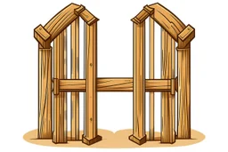 clip art logo design for wooden gates