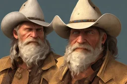 old RUGED cowboy face hat