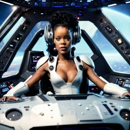 Rihanna piloting a starship