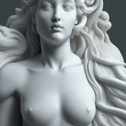 Greek white marble stature, full body, full of details realistic, beautiful girl, hight definition, 8k,