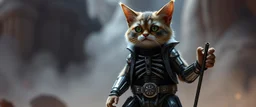 Elon Musk as dandy fluffy cat bugbear scientist gremlin with huge stiff power pants exo-skeleton