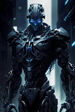 dark humanoid robot soldier artificer gladiator futuristic assassin weak