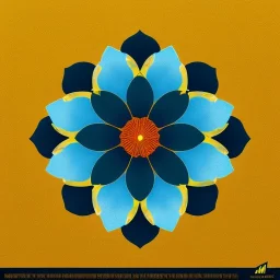 Waiizii Flower, Abstract minimalist geometric abstract illustration in a sleek poster style, highly detailed, realistic, trending on Artstation, Giphy, Pintrest, geometric, polygon