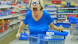 psycho lady shopping at lowes