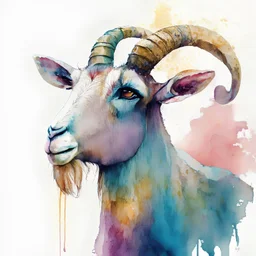 watercolored goat on a lsd