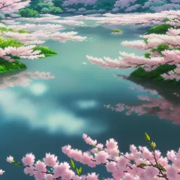 a beautiful spring landscape in japan, cherry blossoms,glistening oiled shiny, intricate, Exquisite details and textures, highly detailed, digital painting, artstation, concept art, sharp focus, nature background, illustration, 8k, by stability ai, nvidia