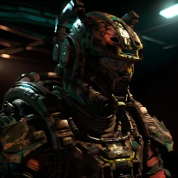 create a screenshot of isaac clark from dead space in 3d octane render style