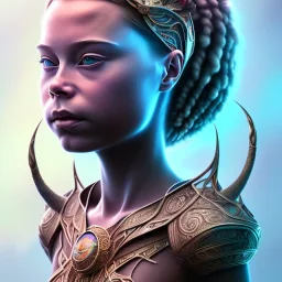  Greta Thunberg sango fantasy, fantasy magic, intricate, sharp focus, illustration, highly detailed, digital painting, concept art, matte, masterpiece head sexy view black African beauty black afro hair space lady turquoise carp skin African space landslide