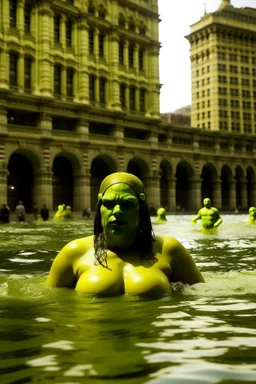 Yellow, shehulk, swimming, downtown abbey