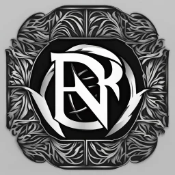 logo with the letter R end N, black and white