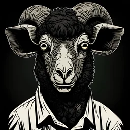 black zombie sheep face