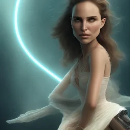 portrait Natalie Portman Star Wars with ocean nature