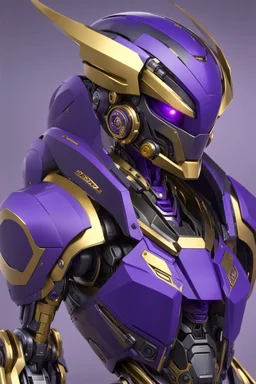 Cyborg, Royal purple and Gold, Combat Robot, Dangerous, Strong, Magic