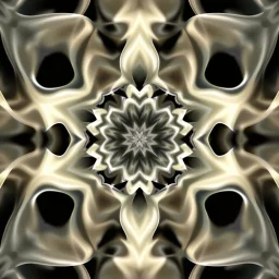 Mesmerizing abstract 3d visual, recursive Symmetrical structure of flowing translucent shapes, centered, soft aesthetic, negetive space.
