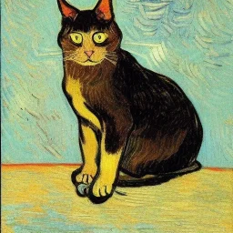 Portrait of a cat by Van Gogh