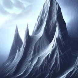 3d design of a mountain in the rain close up