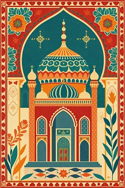 Design a mobile wallpaper in the style of Islamic art, without showing a mosque, mix several colors together, mix geometric and plant shapes, do not make the design traditional, but innovative.