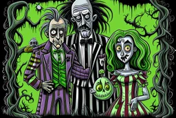 Halloween Beetlejuice Tim Burton style in color