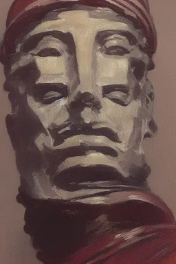 steampunk , portrait of 🗿, painted bye John Singer Sargent, painterly, highly detailed, close up