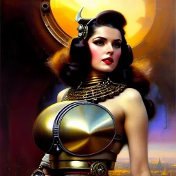 portrait beautiful face Retro Futuristic Pin-Up, busty,ancient metal armor balanciaga fashion clothe painting by gaston bussiere, greg rutkowski, yoji shinkawa, yoshitaka amano, tsutomu nihei, donato giancola, tim hildebrandt, oil on canvas, cinematic composition, extreme detail,fit full head inside picture,16k