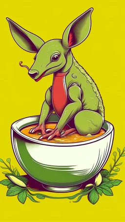 Japanese Kangaroo Soup Australian 80's Manga Style.