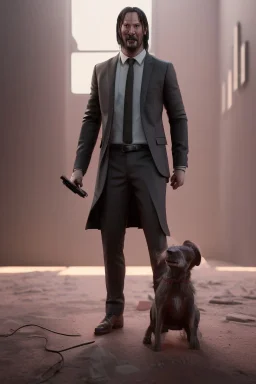  john wick toddler, dramatic lighting, hyper-realistic, full body, Delorean