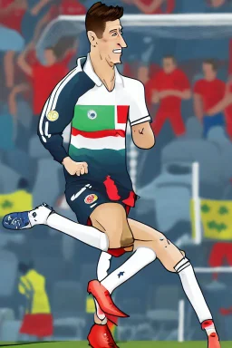 Robert Lewandowski Polish soccer player cartoon 2d